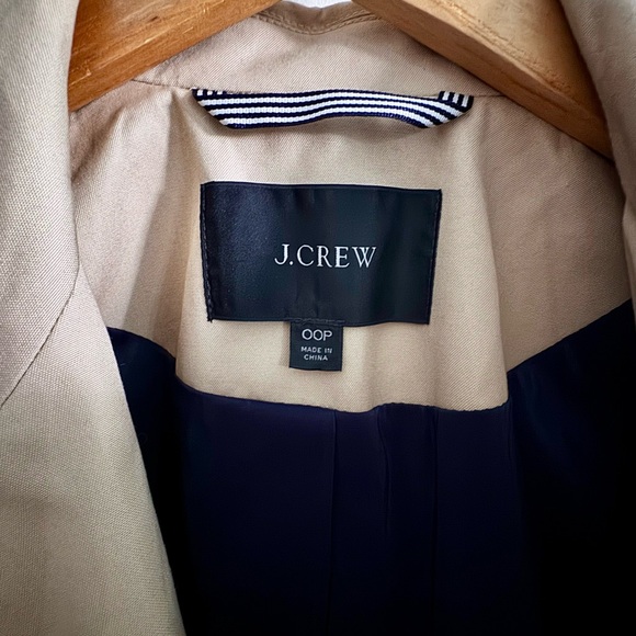 J. Crew Tan Trench Coat Classic Double-Breasted Design - Picture 3 of 4